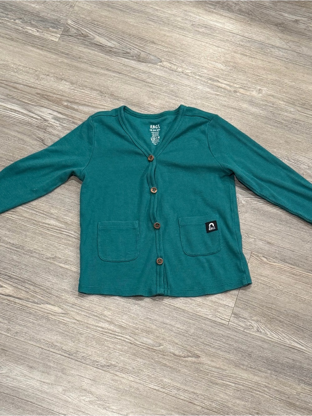 RAGS Teal Button-Front Cardigan